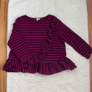 Burgundy/Black crown and ivy long sleeve top